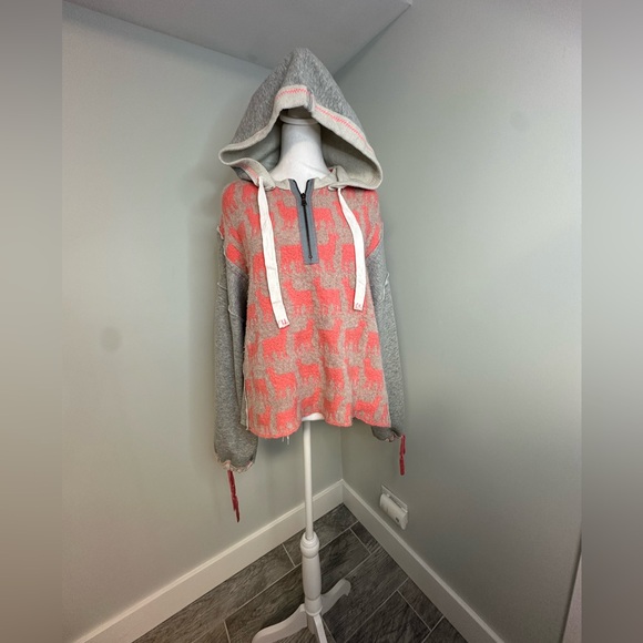 Free People Alpaca My Bags Hoodie Womens XS Sweatshirt Hi Lo Oversize Boho Rare - Picture 5 of 17